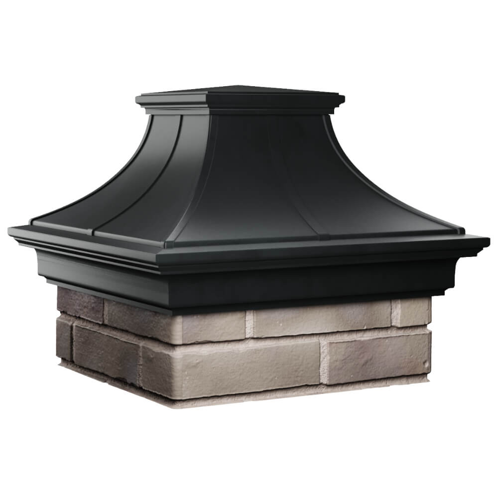 Колпак Zking Монблан Премиум Черный на столб 1.5х1.5 кирпича (385х385мм) в Менделеевске фото