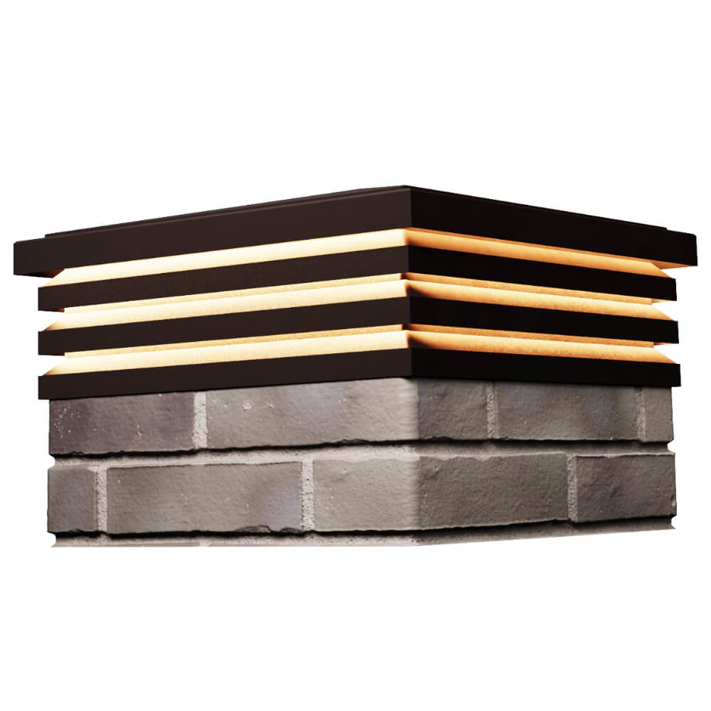 Колпак Zking Бона ХайТек Коричневый на столб 1.5х1.5 кирпича (385х385мм) с подсветкой в Менделеевске фото