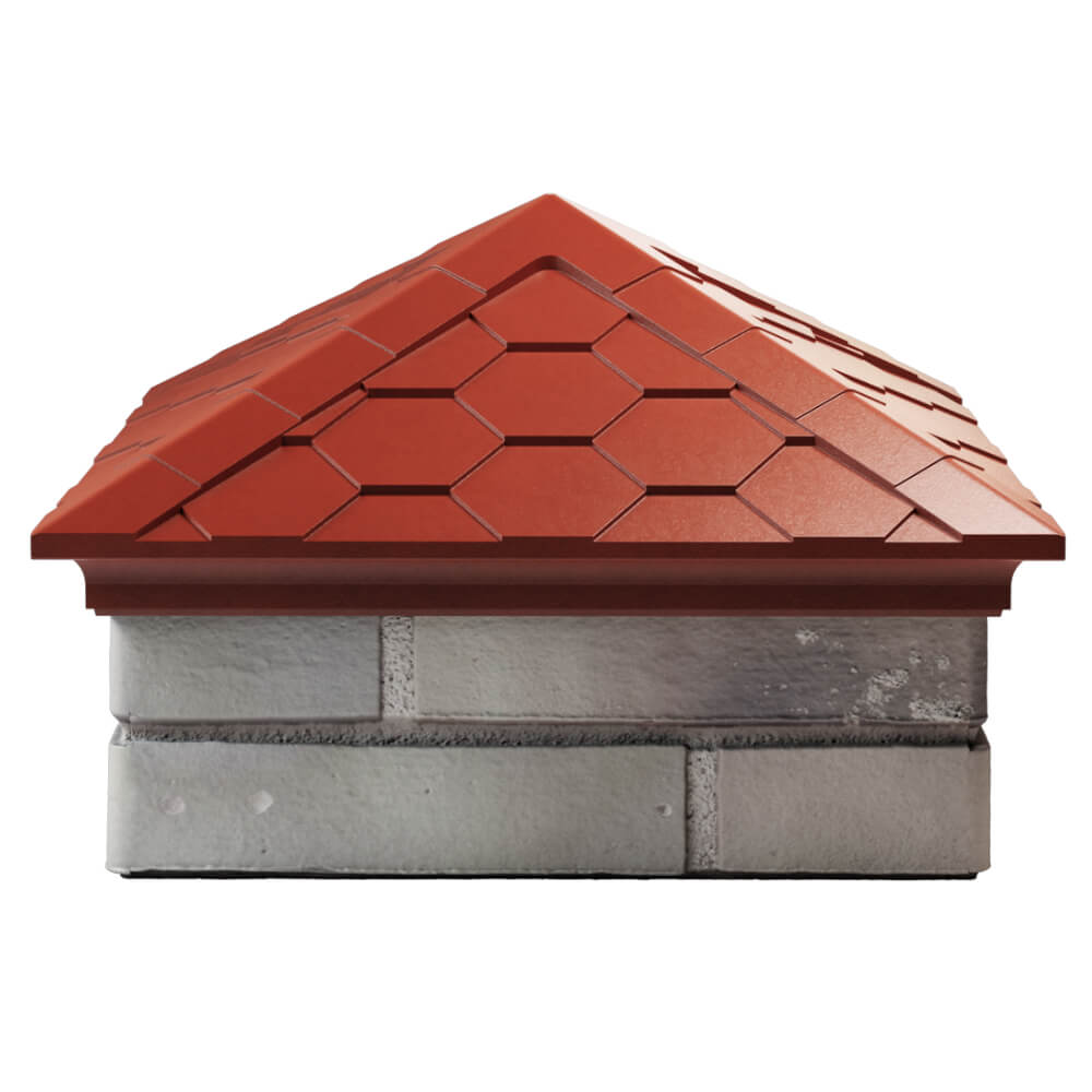 Колпак Zking Эверест Красный на столб 1.5х1.5 кирпича (390х390мм) Менделеевск фото