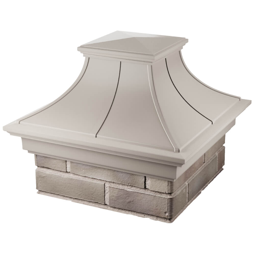 Колпак Zking Монблан Премиум Бежевый на столб 1.5х1.5 кирпича (385х385мм) в Менделеевске фото