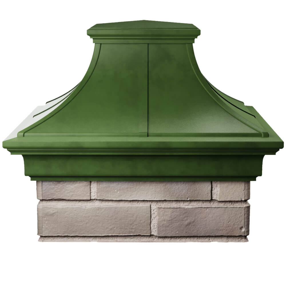 Колпак Zking Монблан Премиум Зеленый на столб 1.5х1.5 кирпича (385х385мм) Менделеевск фото