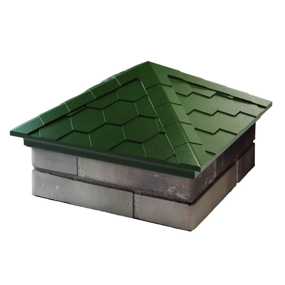 Колпак Zking Эверест Зеленый на столб 1.5х1.5 кирпича (390х390мм) в Менделеевске фото