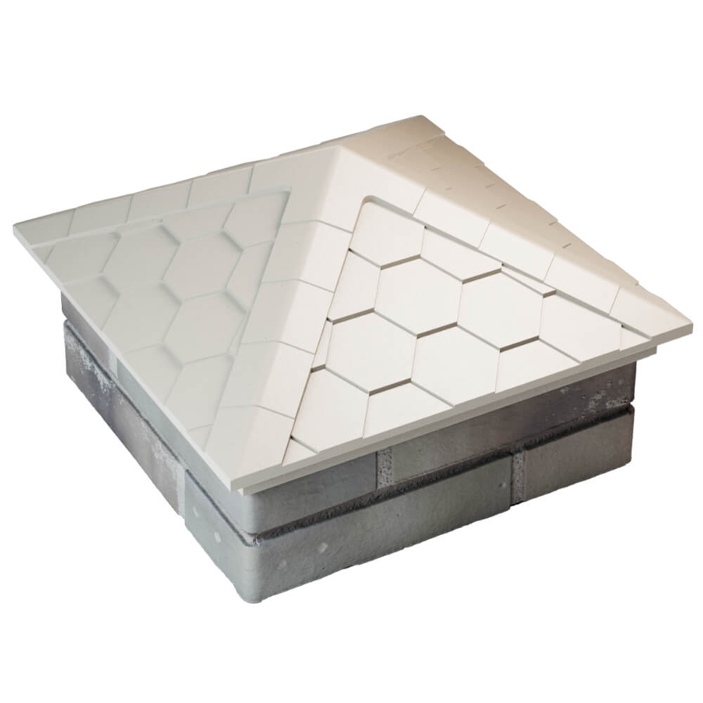 Колпак Zking Эверест Бежевый на столб 1.5х1.5 кирпича (390х390мм) в Менделеевске фото