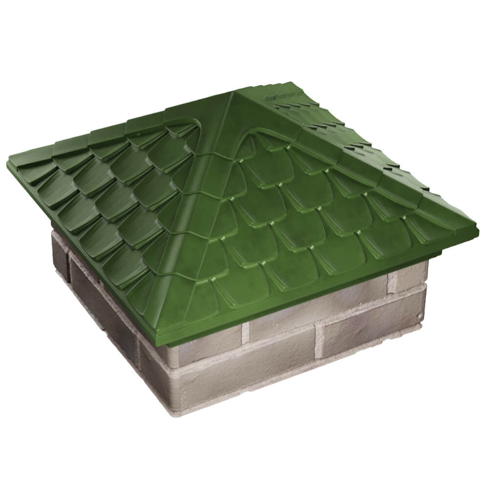 Колпак Zking Эльбрус Зеленый на столб 1.5х1.5 кирпича (385х385мм) в Менделеевске фото