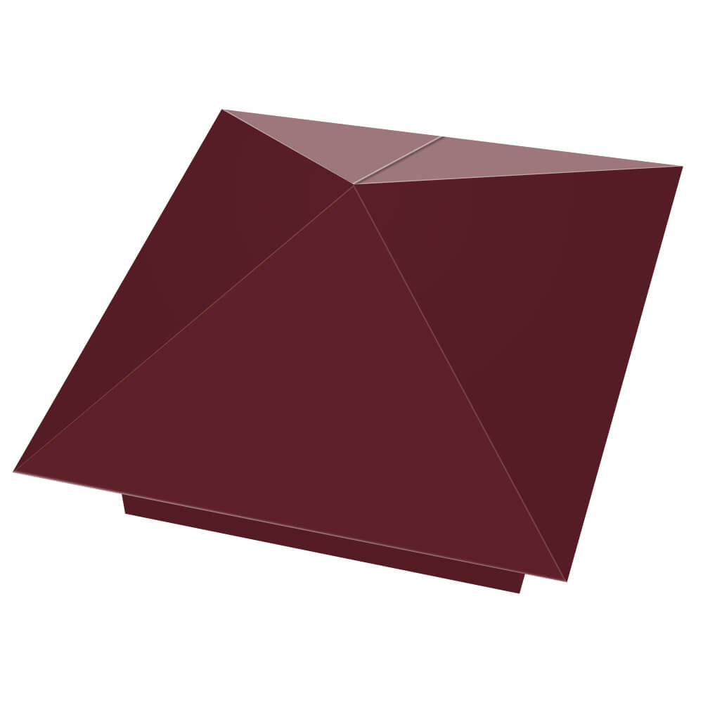 Колпак металлический 390х390мм RAL3005 Красное Вино заборный Менделеевск фото