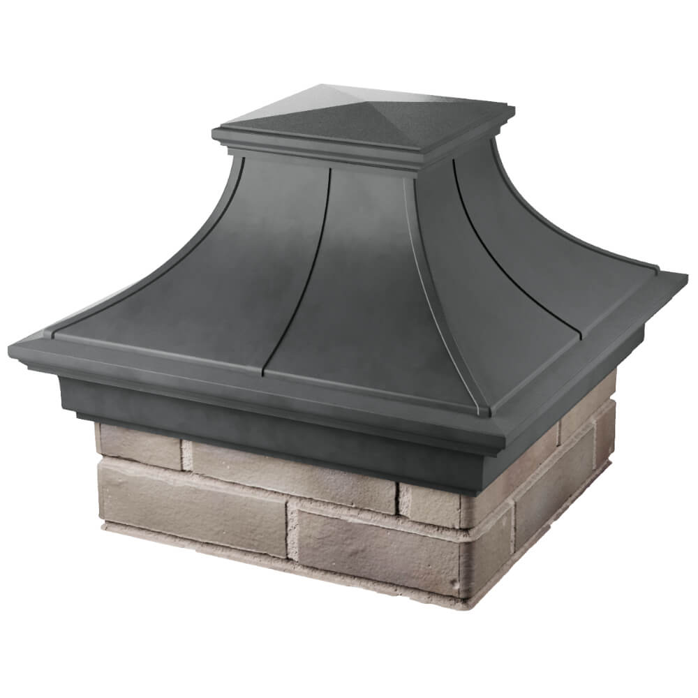 Колпак Zking Монблан Премиум Серый на столб 1.5х1.5 кирпича (385х385мм) в Менделеевске фото