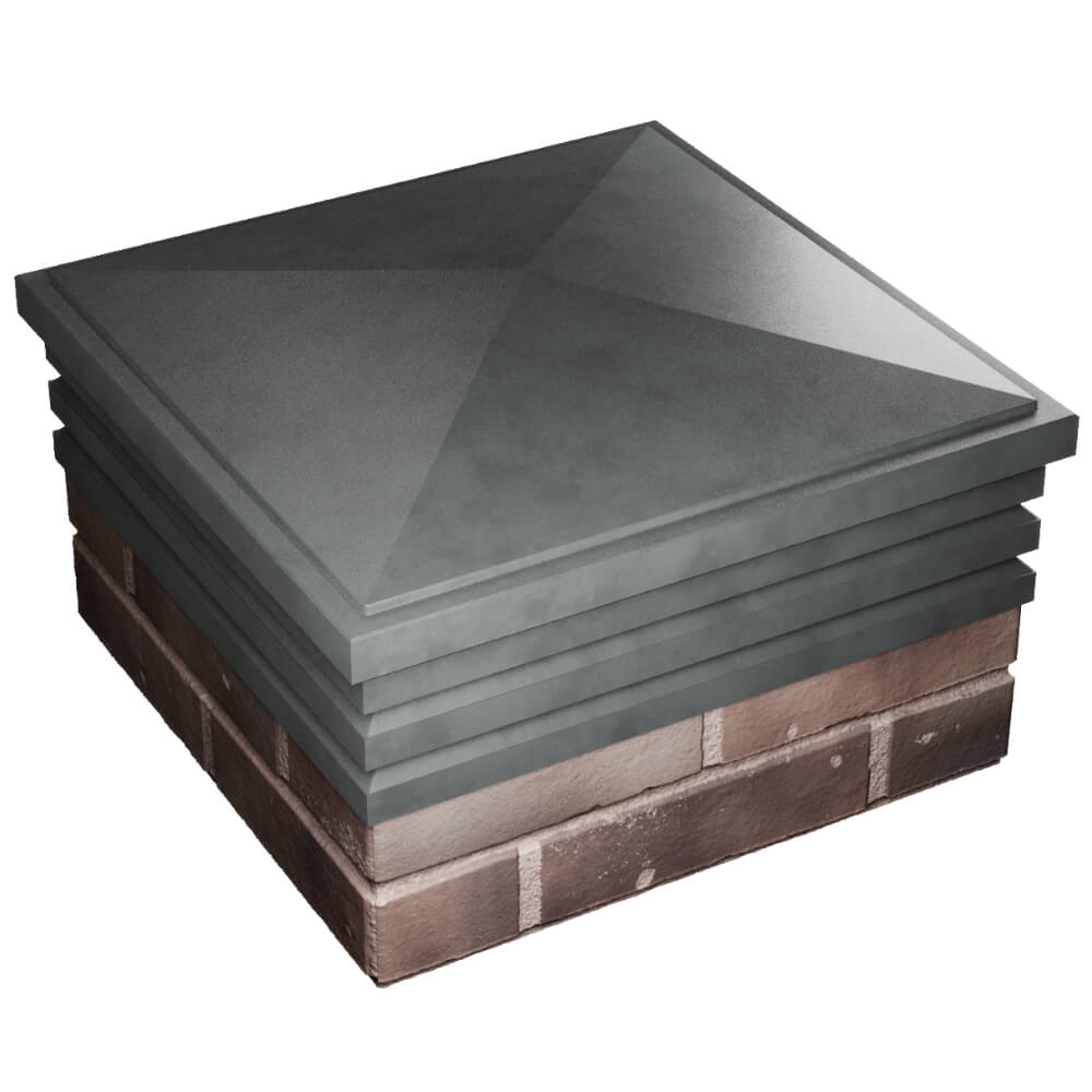 Колпак Zking Бона ХайТек Серый на столб 2х2 кирпича (513х513мм) в Менделеевске фото