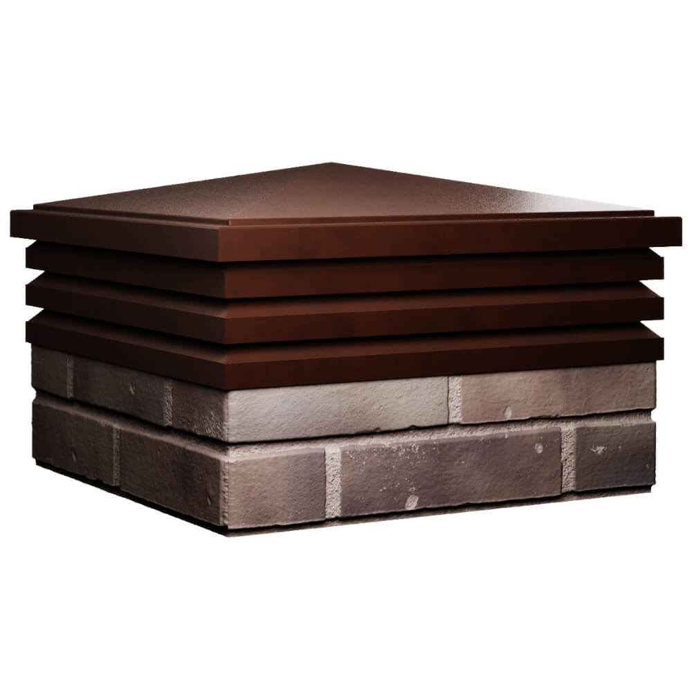 Колпак Zking Бона ХайТек Коричневый на столб 2х2 кирпича (513х513мм) в Менделеевске фото