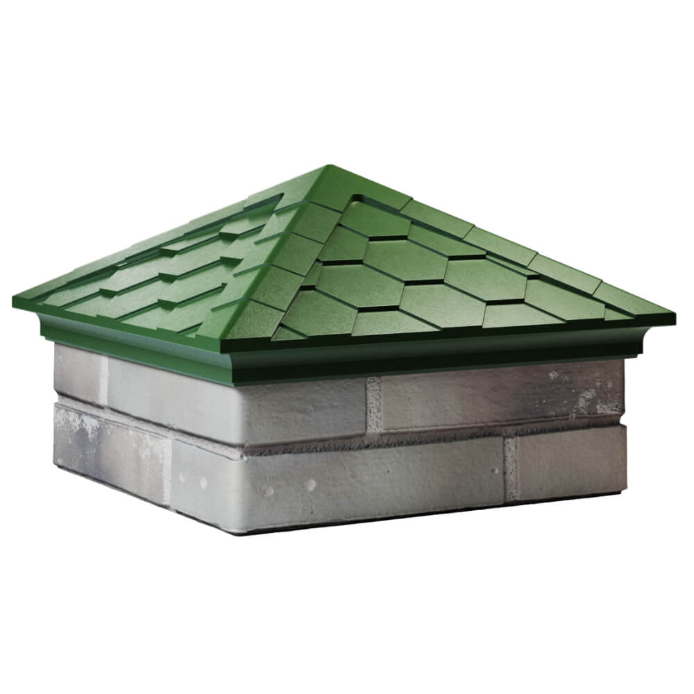 Колпак Zking Эверест Зеленый на столб 1.5х1.5 кирпича (390х390мм) в Менделеевске фото