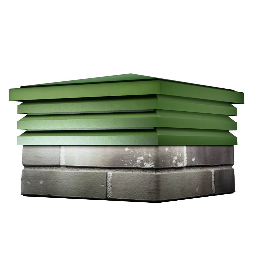 Колпак Zking Бона ХайТек Зеленый на столб 1.5х1.5 кирпича (385х385мм) в Менделеевске фото