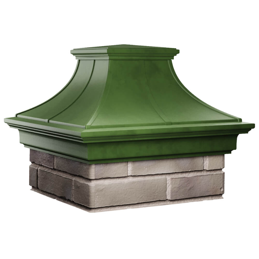 Колпак Zking Монблан Премиум Зеленый на столб 1.5х1.5 кирпича (385х385мм) в Менделеевске фото