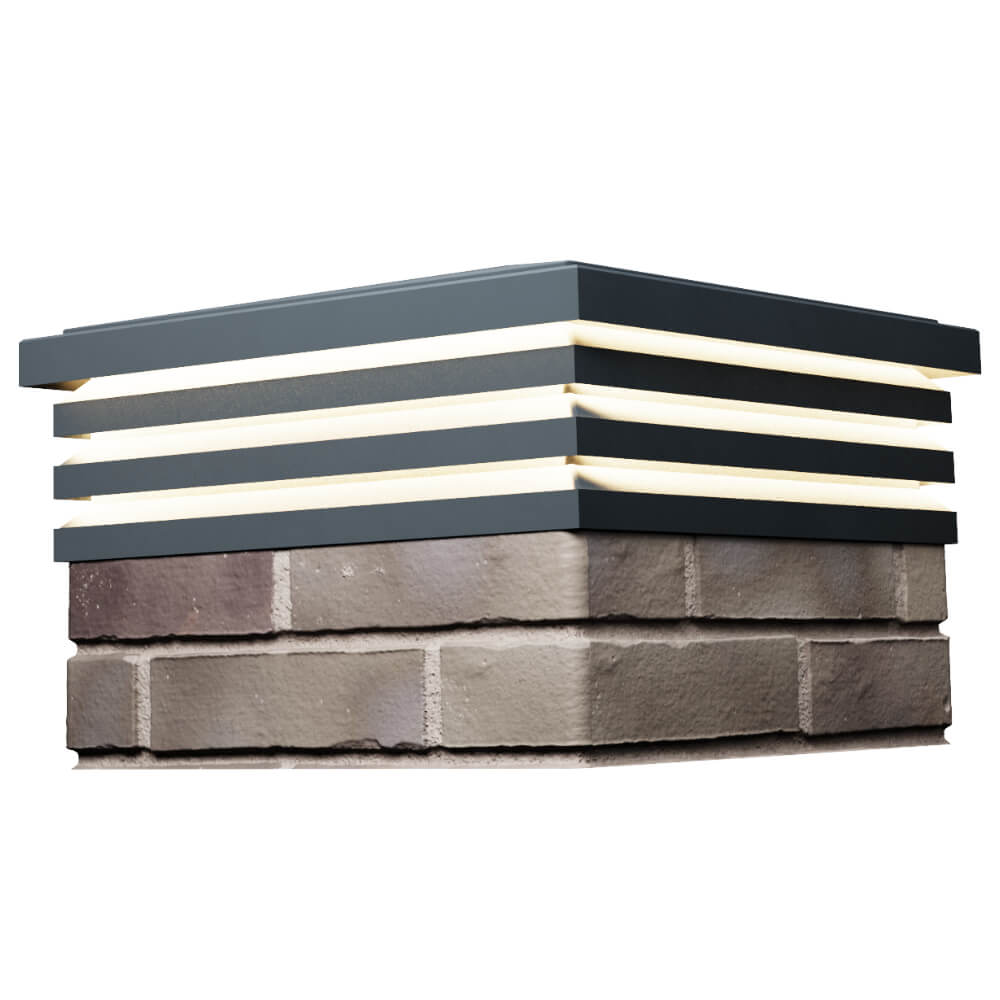 Колпак Zking Бона ХайТек Серый на столб 1.5х1.5 кирпича (385х385мм) с подсветкой в Менделеевске фото