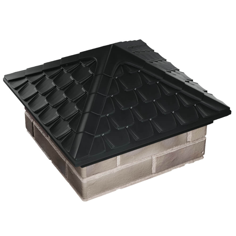 Колпак Zking Эльбрус Черный на столб 1.5х1.5 кирпича (385х385мм) в Менделеевске фото