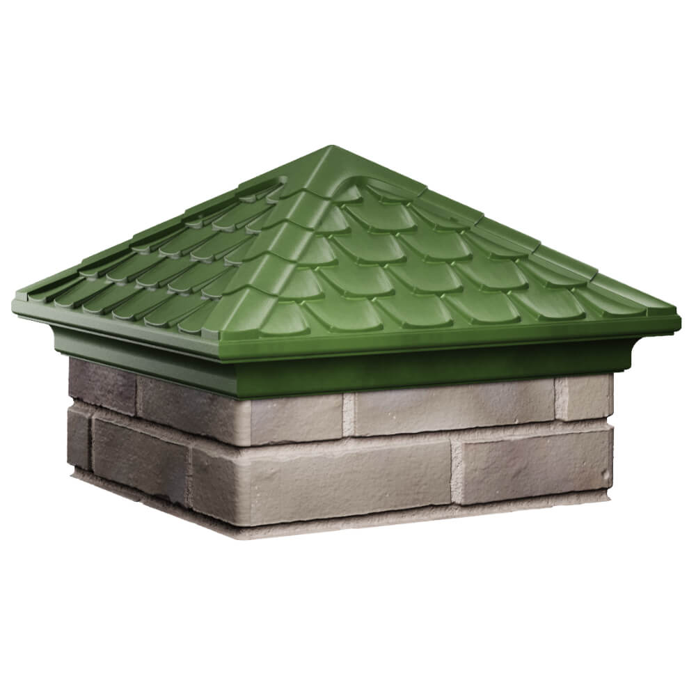 Колпак Zking Эльбрус Зеленый на столб 1.5х1.5 кирпича (385х385мм) в Менделеевске фото