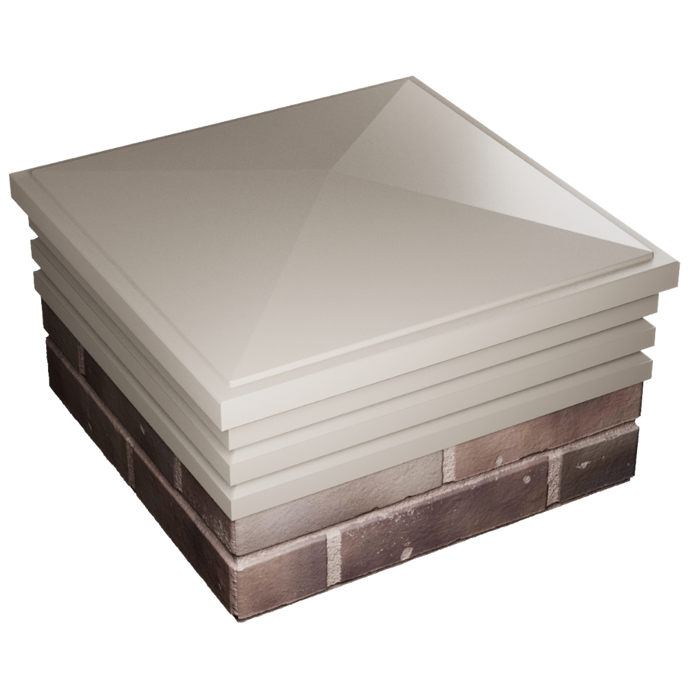 Колпак Zking Бона ХайТек Бежевый на столб 2х2 кирпича (513х513мм) в Менделеевске фото