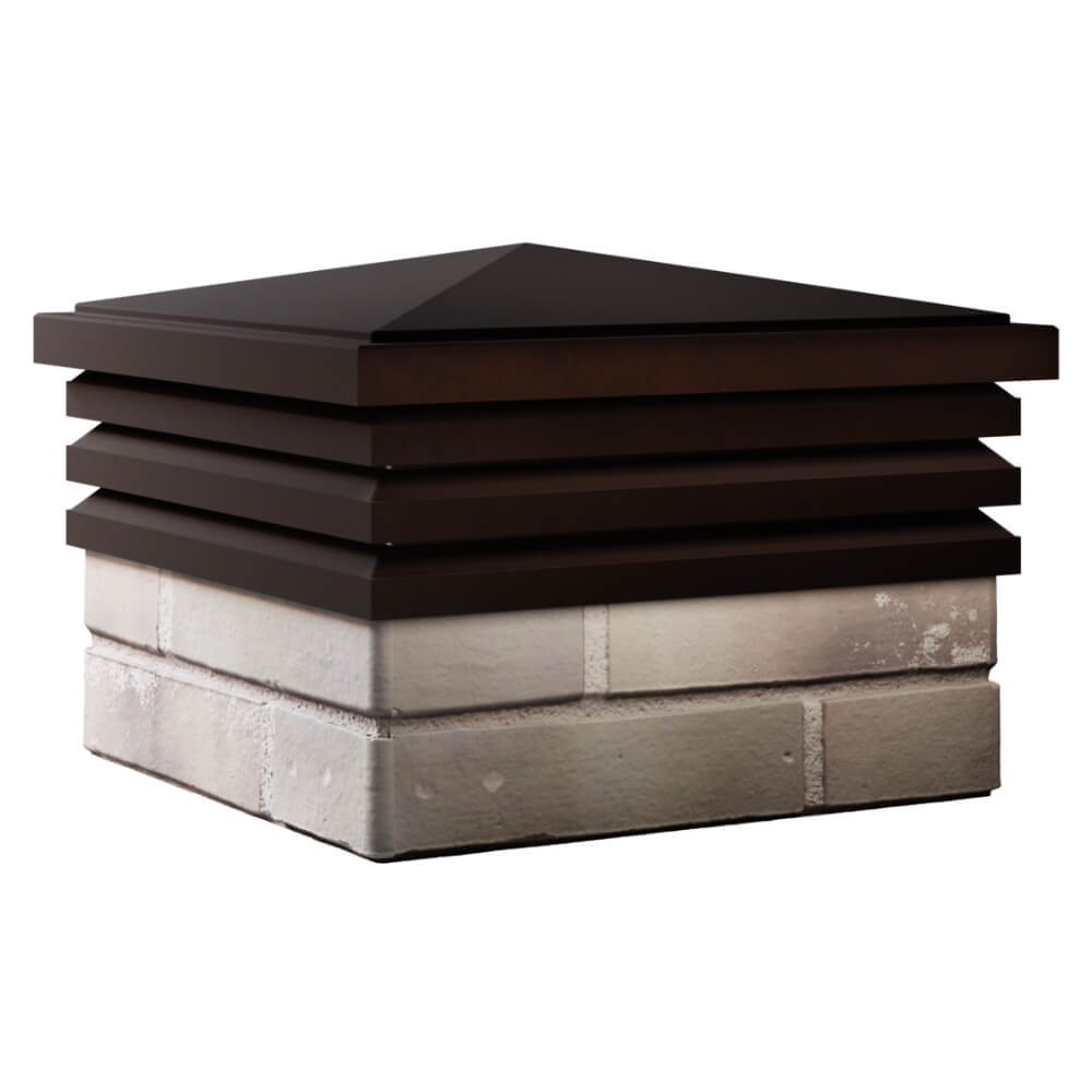 Колпак Zking Бона ХайТек Коричневый на столб 1.5х1.5 кирпича (385х385мм) в Менделеевске фото