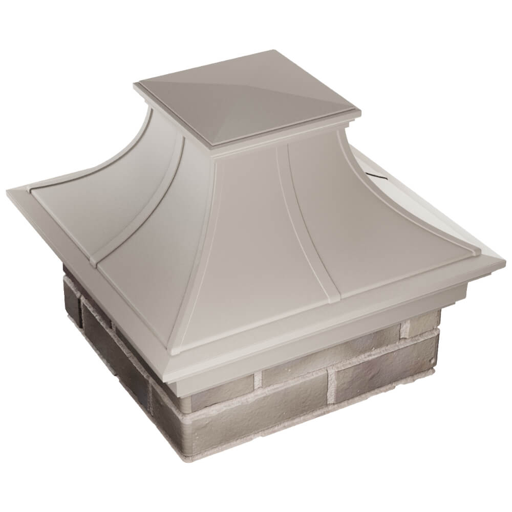 Колпак Zking Монблан Премиум Бежевый на столб 1.5х1.5 кирпича (385х385мм) в Менделеевске фото